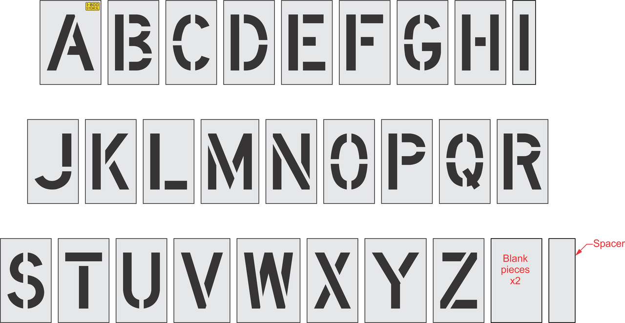 8" Alphabet Kit Stencil
