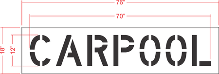 12" CARPOOL Stencil