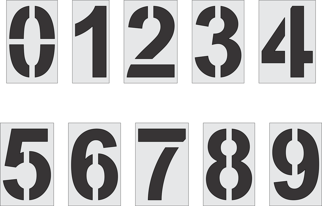 24" Arial Bold Number Kit Stencil