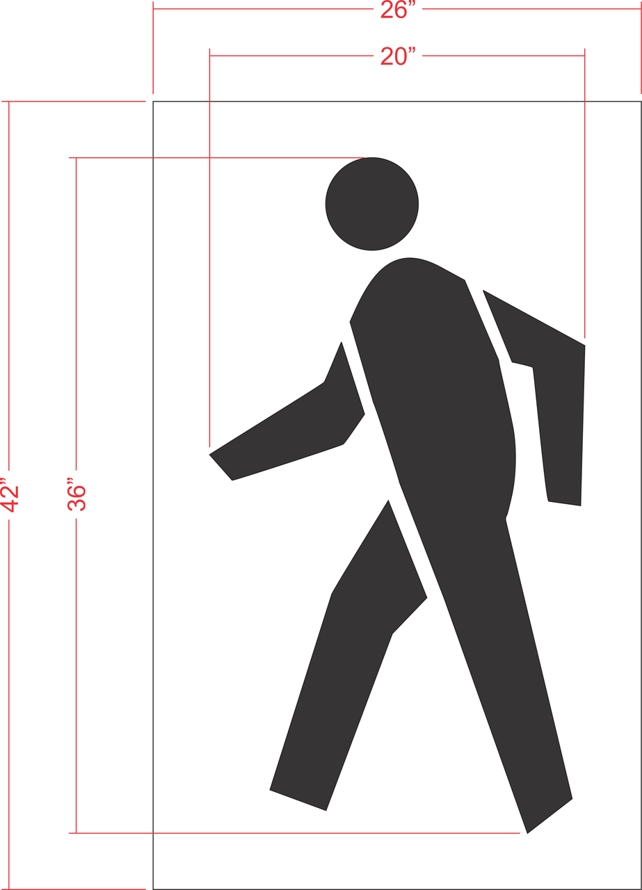 36" Pedestrian Logo Stencil