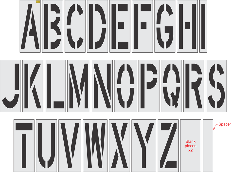 24" x 9" Alphabet Kit Stencil
