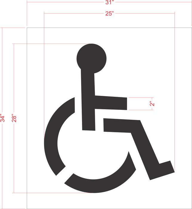28" Handicap Stencil