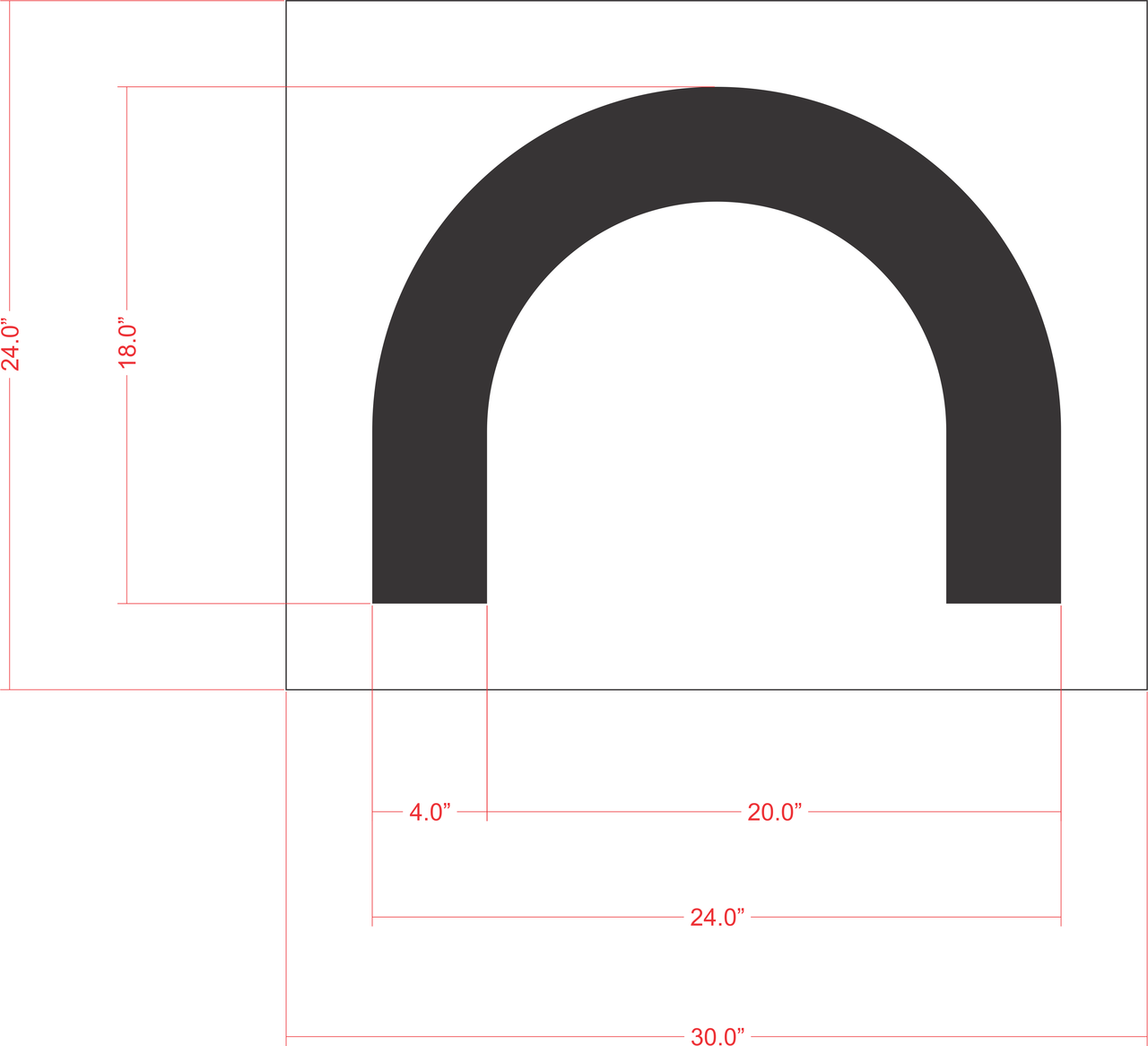 20" Costco Line End Stencil