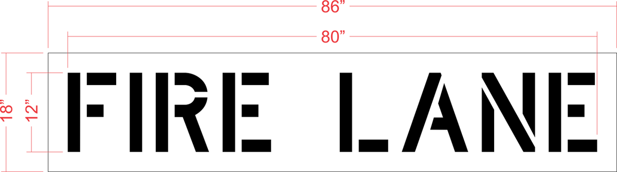 12" FIRE LANE Stencil
