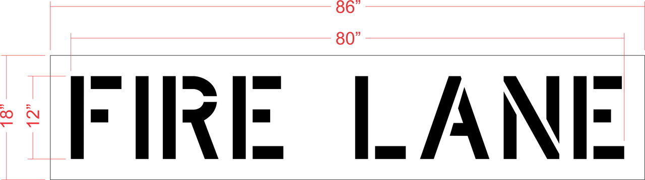 12" FIRE LANE Stencil