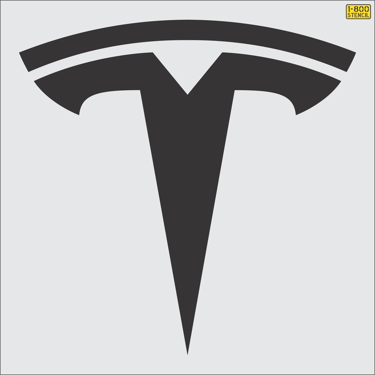 54" TESLA Logo Stencil