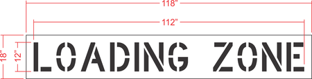 12" LOADING ZONE Stencil