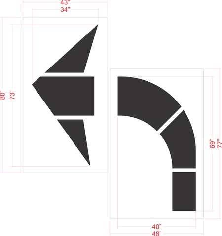 96" FHWA/DOT Turn Arrow Stencil