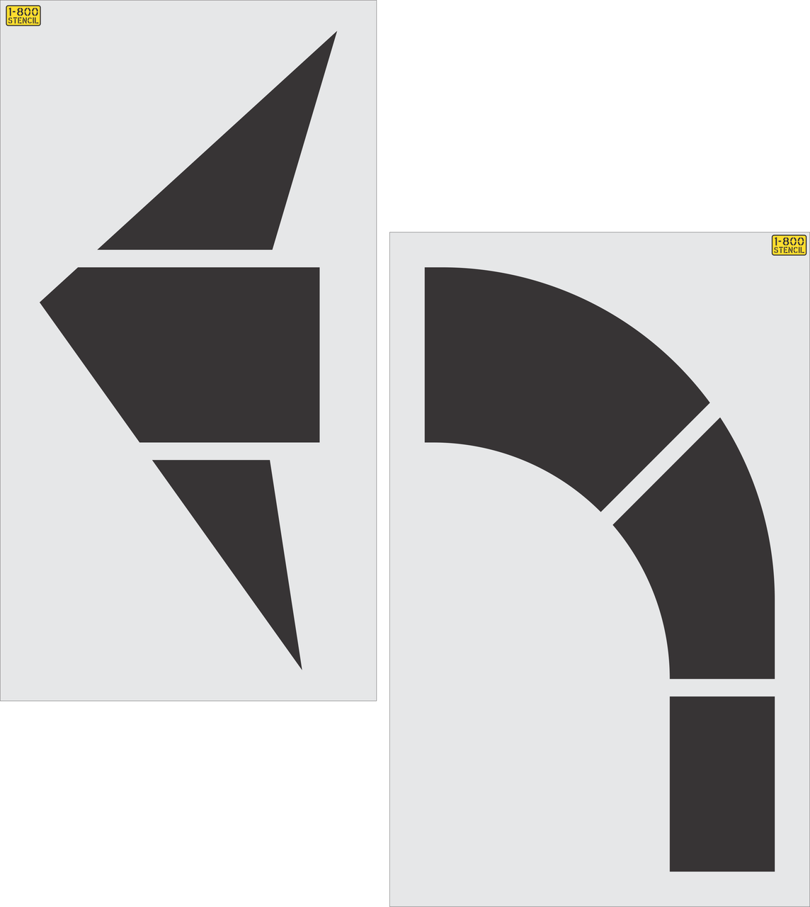 96" FHWA/DOT Turn Arrow Stencil