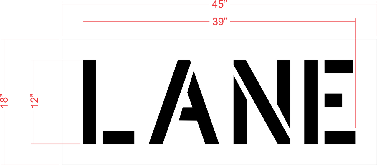 12" LANE Stencil