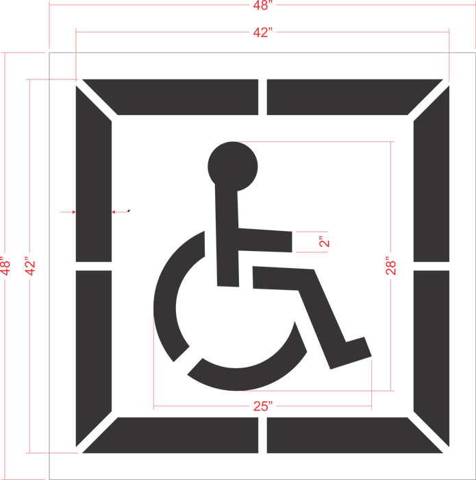 28" DOT Handicap Stencil