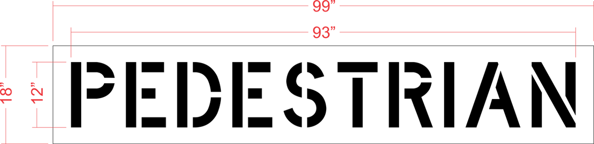 12" PEDESTRIAN Stencil