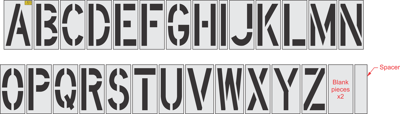 24" x 12" Alphabet Kit Stencil