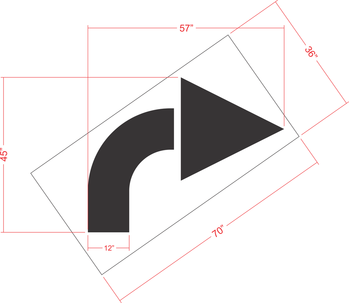 Lowe's 57" Turn Arrow Stencil