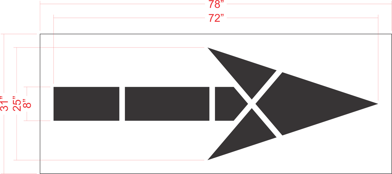 72" FHWA / DOT Bike Lane Arrow Stencil