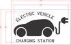 36" EV Charging Station with Tail Plug Stencil