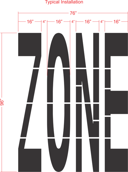 96" ZONE Stencil