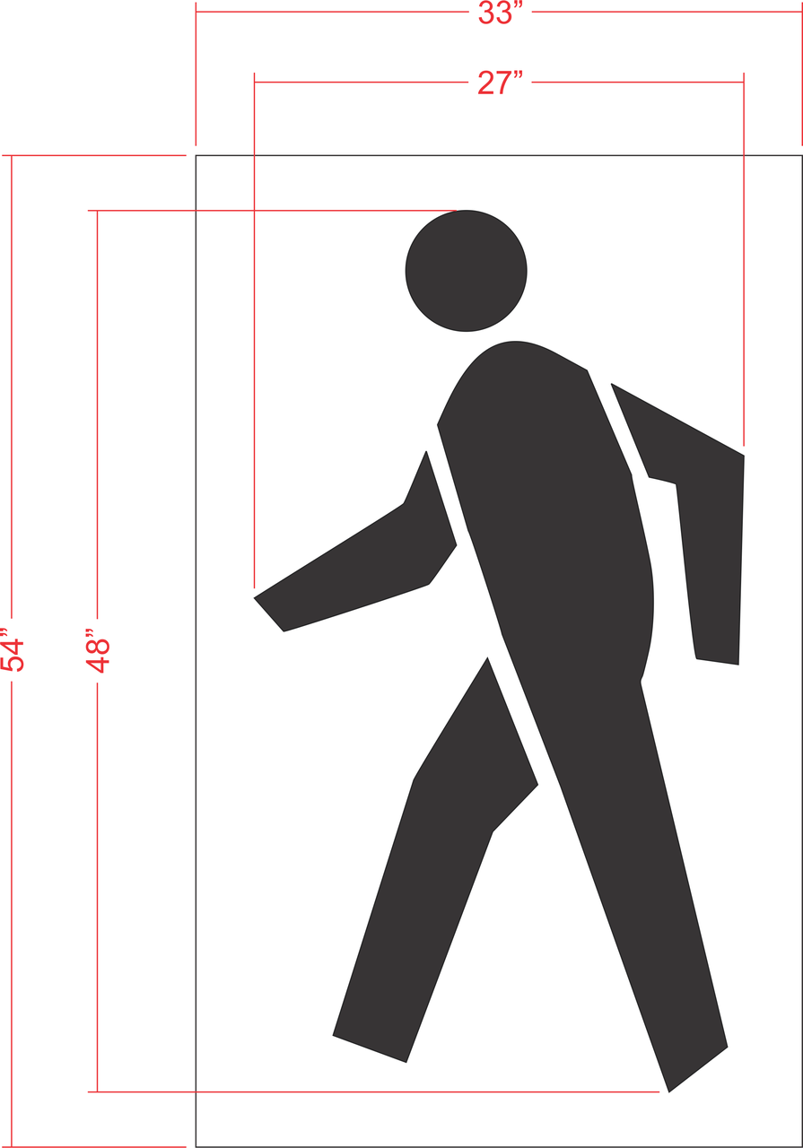 48" Pedestrian Logo Stencil