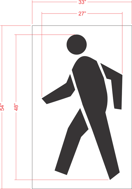 48" Pedestrian Logo Stencil