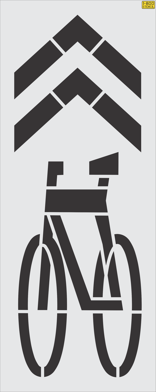 111" FHWA/DOT SHARED BIKE LANE Stencil "Sharrow"