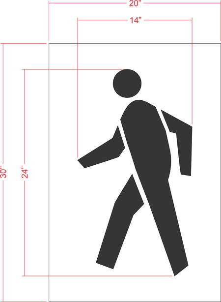 24" Pedestrian Logo Stencil