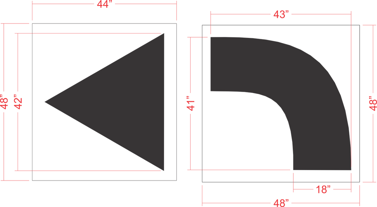 84" TURN ARROW Stencil